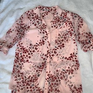 Blouse/ Top. Long sleeve blouse. Semi Sheer.